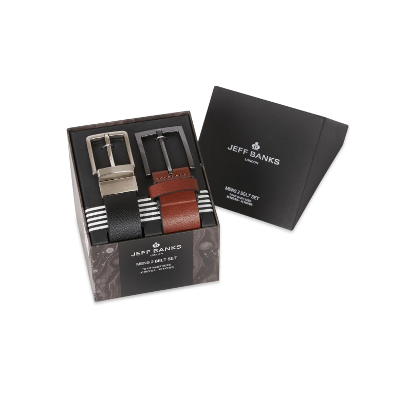 Two Pack Plate/Pin Buckle Belt Gift Set