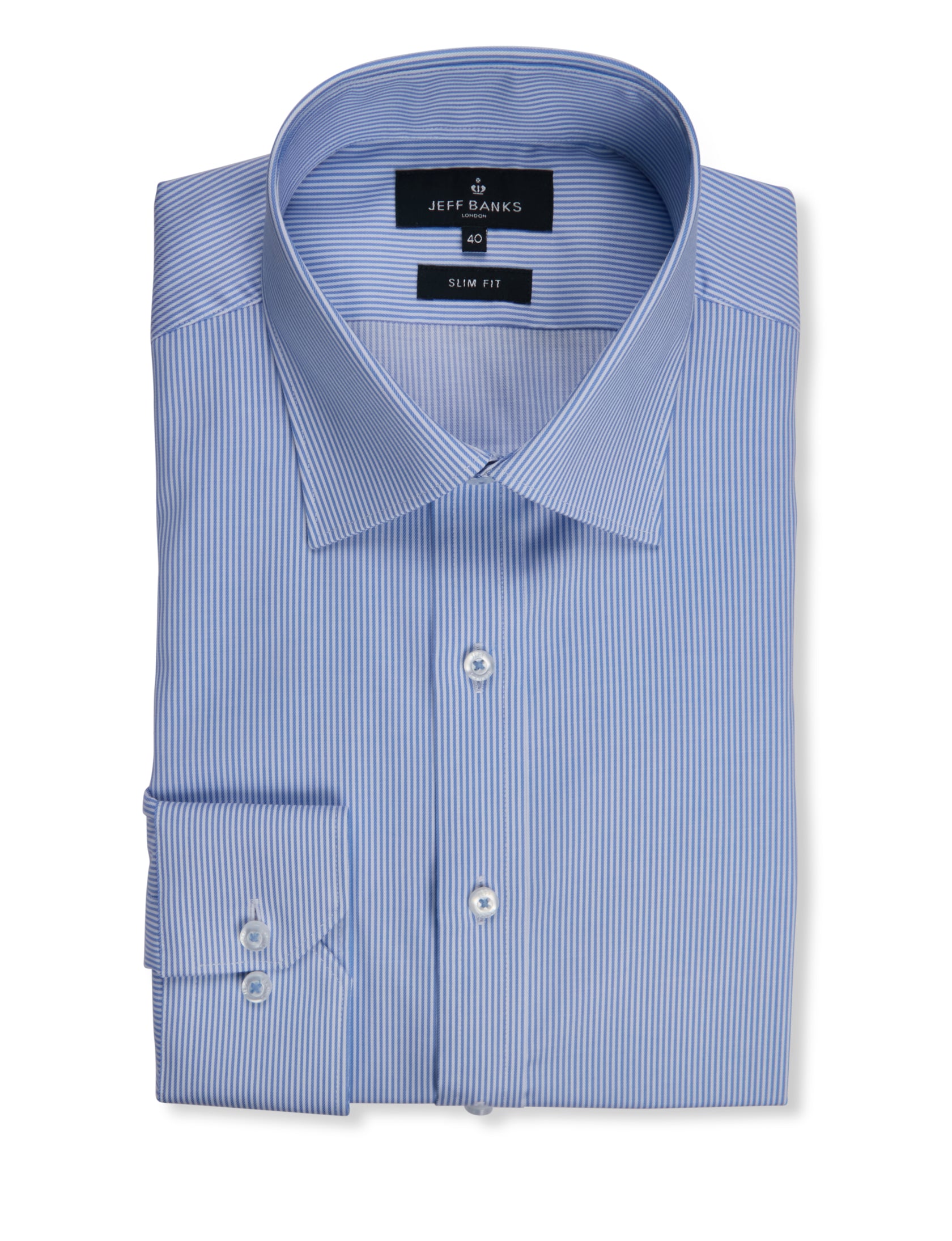 HENLEY FINE TWILL STRIPE SLIM FIT SHIRT